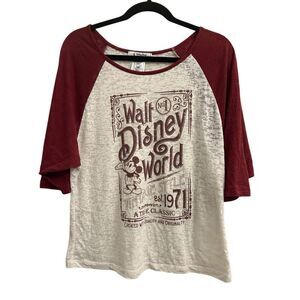 Disney Parks Vintage Mickey Baseball Burnout Thin T-shirt size L